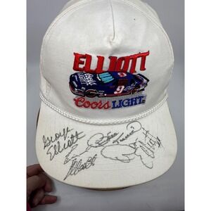 Bill Elliott Signed Coors Light NASCAR Racing Hat White One Size Fits All No COA